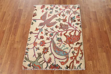 Animals Design Ivory Kazak Oriental Accent Rug 2x3