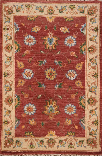 Floral Wool Kazak Oriental Foyer Rug 2x3