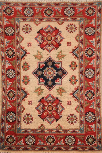 Geometric Kazak Oriental Accent Rug 2x3