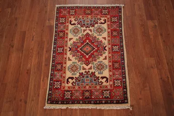 Geometric Wool Kazak Oriental Foyer Rug 2x3