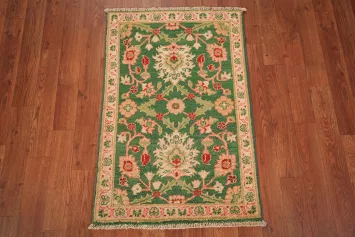 Handmade Green Kazak Oriental Accent Rug 2x3