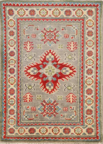 Geometric Kazak Oriental Foyer Rug 2x3