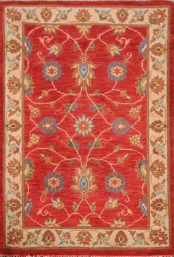 Red Floral Kazak Oriental Foyer Rug 2x3
