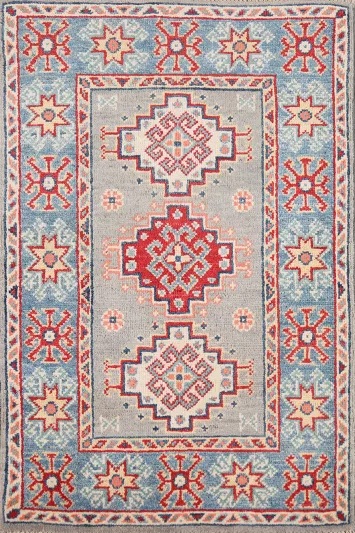 Geometric Wool Kazak Oriental Foyer Rug 2x3
