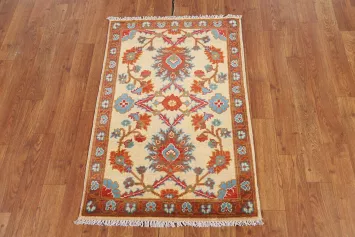 Handmade Floral Kazak Oriental Foyer Rug 2x3