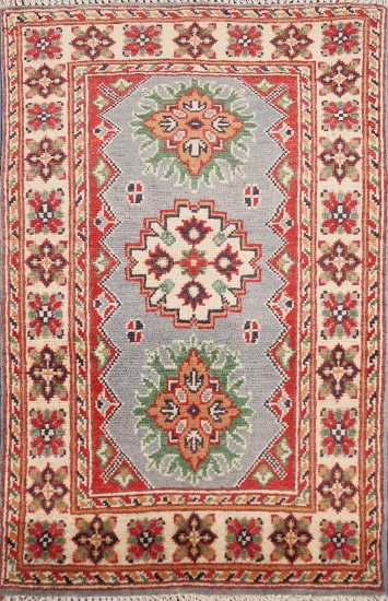 Geometric Wool Kazak Oriental Foyer Rug 2x3