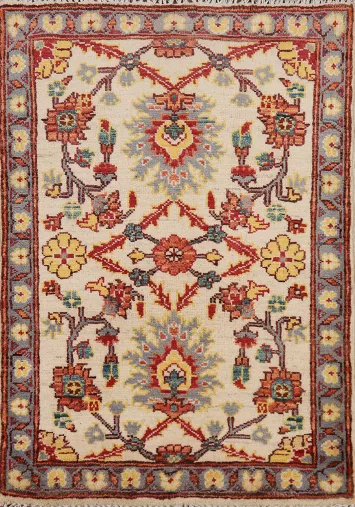 Handmade Floral Kazak Oriental Foyer Rug 2x3