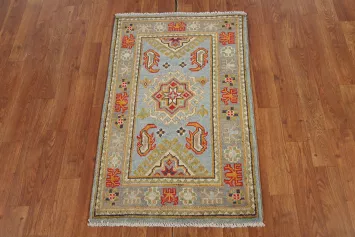 Geometric Wool Kazak Oriental Foyer Rug 2x3