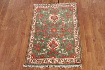 Green Floral Kazak Oriental Foyer Rug 2x3