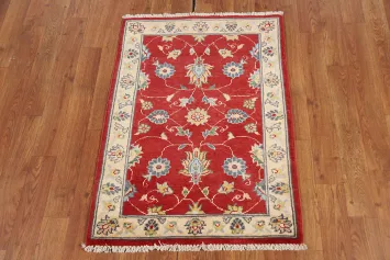 Handmade Red Floral Kazak Oriental Accent Rug 2x3