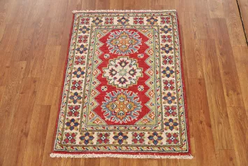 Geometric Wool Kazak Oriental Accent Rug 2x3