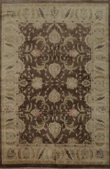 Brown Floral Chobi Peshawar Oriental Area Rug 9x12