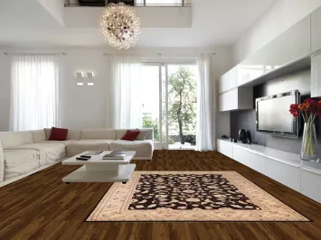 All-Over Black Floral Chobi Peshawar Oriental Area Rug 9x12