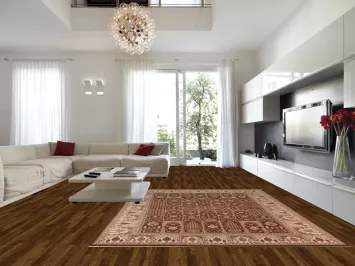 Handmade Brown Floral Agra Indian Area Rug 9x12