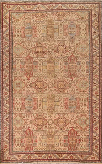 Vegetable Dye Geometric Anatolian Turkish Area Rug 7x10