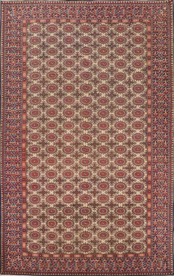 All-Over Wool Vintage Anatolian Turkish Area Rug 7x10