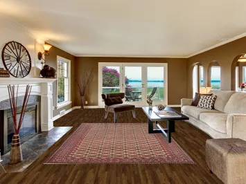 All-Over Wool Vintage Anatolian Turkish Area Rug 7x10