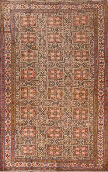 All-Over Geometric Anatolian Turkish Area Rug 7x10
