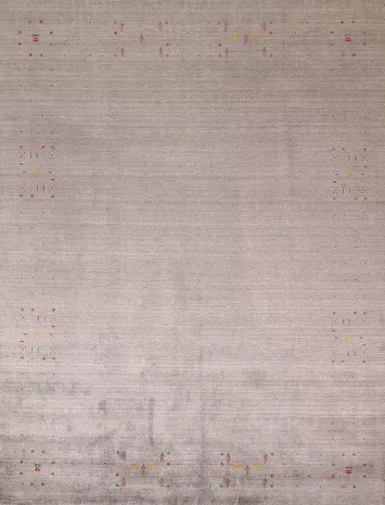 Earth Tone Wool Striped Gabbeh Indian Area Rug 8x10