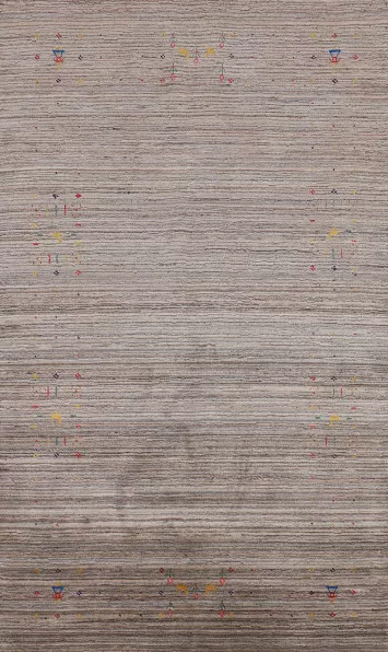 Earth Tone Wool Gabbeh Oriental Area Rug 5x8