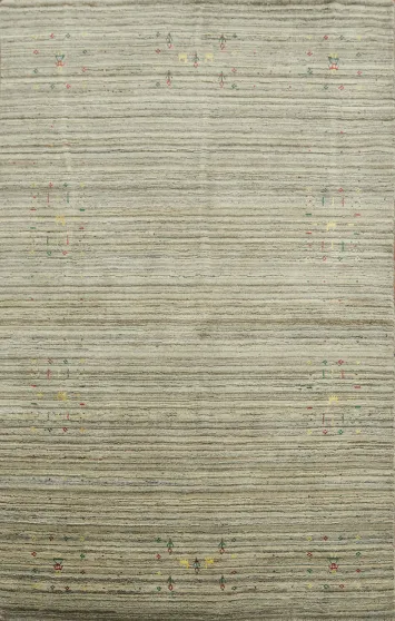 Earth Tone Wool Gabbeh Indian Area Rug 5x8
