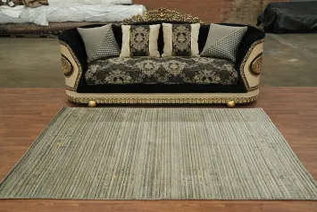 Earth Tone Wool Gabbeh Indian Area Rug 5x8