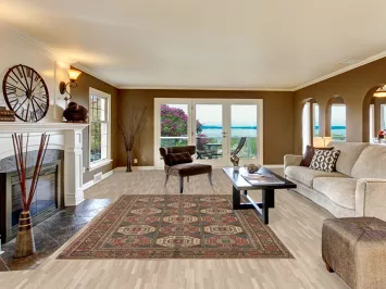 Geometric Wool Vintage Anatolian Turkish Area Rug 7x10