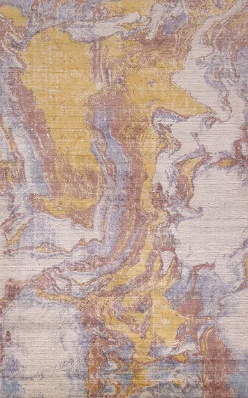 Contemporary Wool Abstract Indian Area Rug 5x8