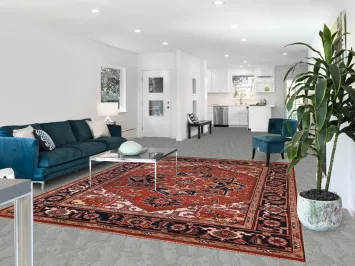 Geometric Wool Heriz Serapi Indian Area Rug 8x10