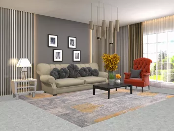 Contemporary Wool Abstract Indian Area Rug 8x10