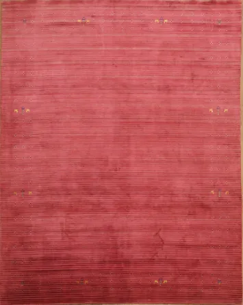 Luxurious Crimson Gabbeh Rug Perfect for Living Room Opulence 9x11