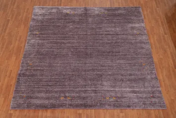 Luxurious Purple Gabbeh Area Rug 10x10 with Intricate Pattern Detail