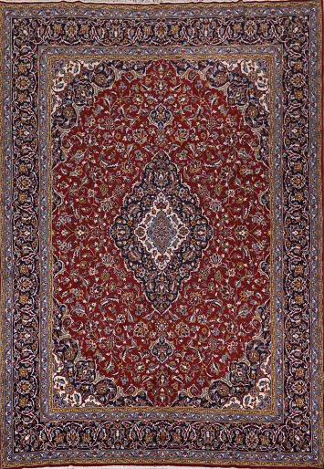 Traditional Red Kashan Turkish Area Rug 10x13