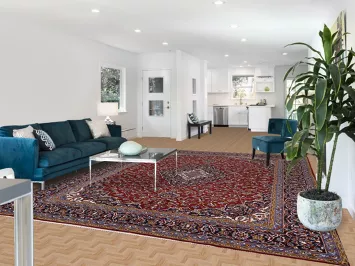 Traditional Red Kashan Turkish Area Rug 10x13