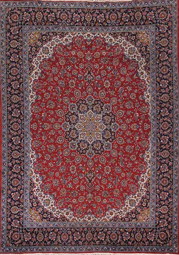 Traditional Red Kashan Turkish Area Rug 10x13
