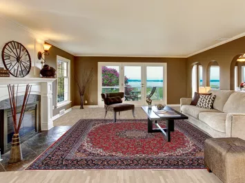 Traditional Red Kashan Turkish Area Rug 10x13