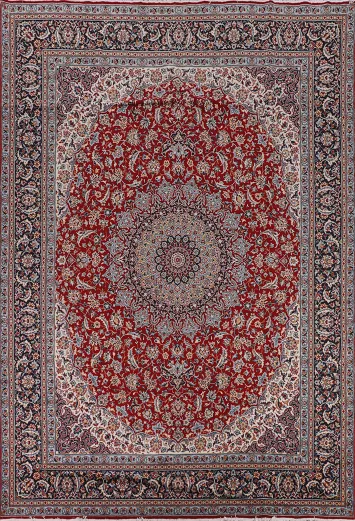 Traditional Red Kashan Turkish Area Rug 10x13