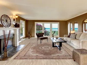 Brown Floral Kashan Turkish Area Rug 8x12