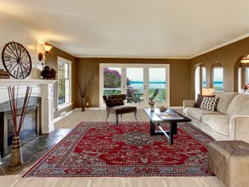 Animals Red Floral Kashan Turkish Area Rug 10x13