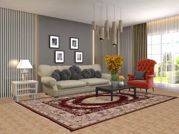 Victorian Style Kashan Turkish Area Rug 7x10