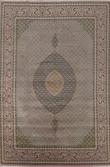 Geometric Tabriz Mahi Pink Persian Style Large Rug 10x13