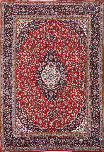 Traditional Red Kashan Turkish Area Rug 10x12