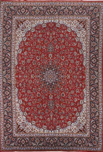 Red Floral Kashan Turkish Area Rug 10x13