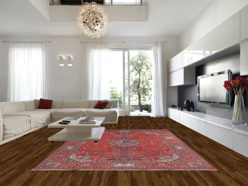 Red Pictorial Animals Kashan Turkish Area Rug 10x13