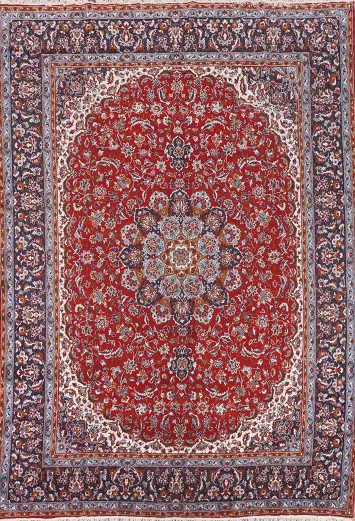 Traditional Red Kashan Turkish Area Rug 10x13