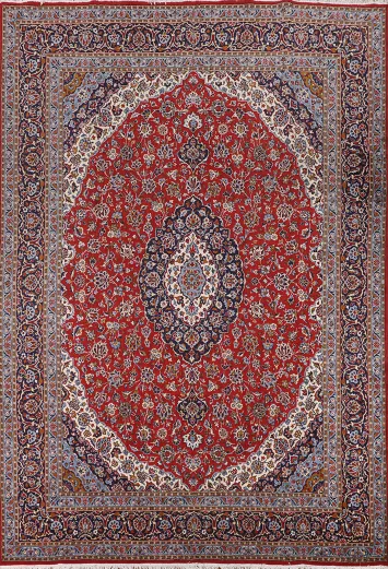 Red Floral Kashan Turkish Area Rug 10x13