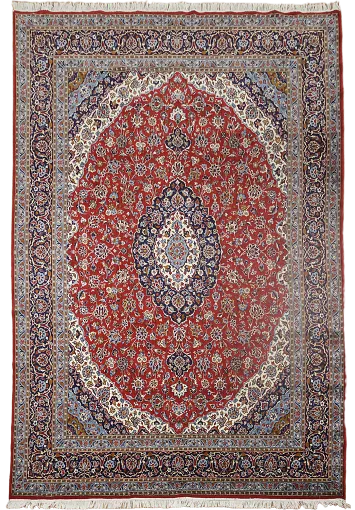Red Floral Kashan Turkish Area Rug 10x13
