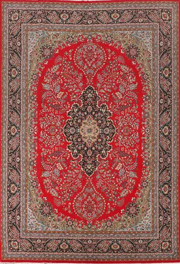 Floral Red Kashan Turkish Area Rug 10x13