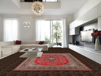 Floral Red Kashan Turkish Area Rug 10x13