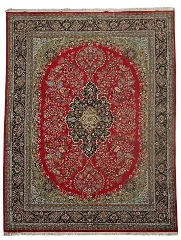 Exquisite Persian-Inspired Red and Black Traditional Rug 10x13 ft